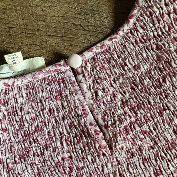 Women's Orange Creek Pink Floral Smocked Midi Dress S - Picture 15 of 15